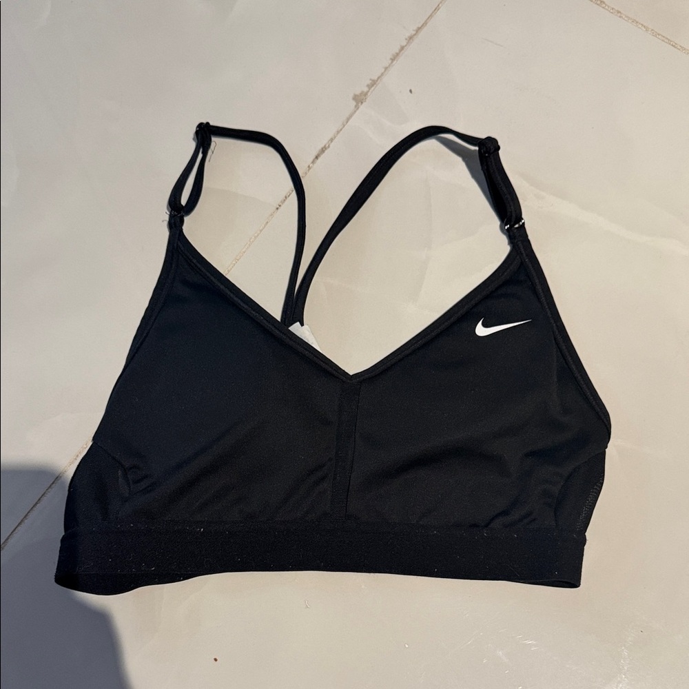 Nike Black Sports Bra with White Logo